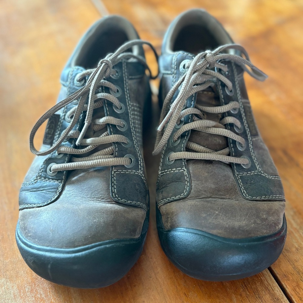 Keen Presidio Mens 8 Walking Shoes Brown Leather Lace Up Comfort 1007722 - Picture 2 of 10